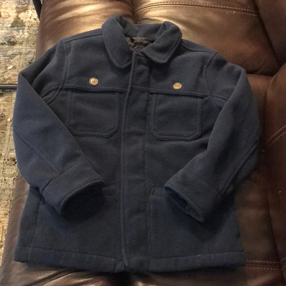 Navy blue fleece coat lands end kids medium